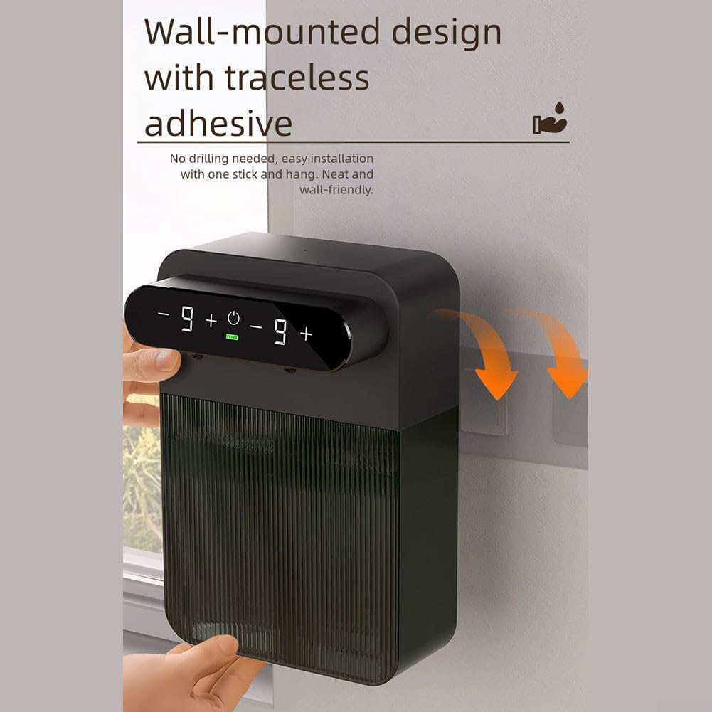 Dispenser automatico di sapone a doppia testa, 400 ml, ricaricabile, senza contatto, da parete, con 9 livelli regolabili, IPX7 impermeabile (A)