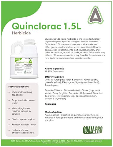 Quali-Pro 000087 Quinclorac 1.5 L -(1/2 Gal.) Compare To Drive Xlr8- Kills Crabgrass thumb #1