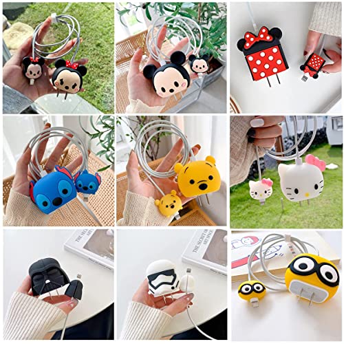 Image of Meyaar Silicone Protective Case for Apple 20W & 18W iPhone USB-C Adapter Charger, Cute Case for iPhone Charger 18W /20W (Cable Protector Not Included) (Minnie+Mickie)