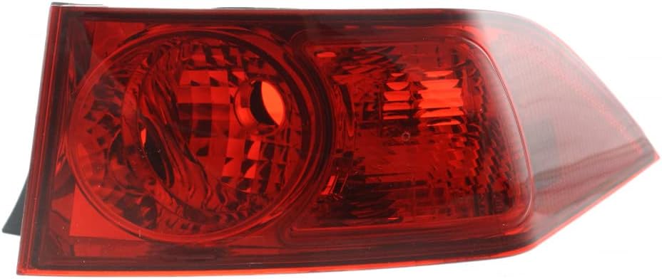 CarLights360 For Acura TSX 2004 2005 Tail Light Assembly Unit Passenger Side | Red Lens | Replacement For AC2819105 | 33501-SEA-A01