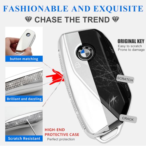 Image of Creativity For BMW X5 Key cover and Key chain accessories (Grey set)