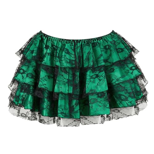 Women's Victorians Renaissances Lace Ruffled Layering Short Skirt Vintage Skirt4