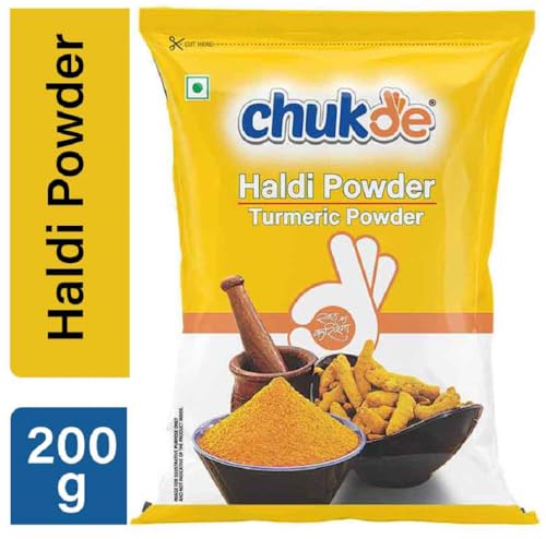 Image of Chukde - Haldi Powder - Turmeric Powder - Ground Spice for Authentic Flavor and Wellness - Ideal for Cooking, Herbal Teas, Health Benefits, and Skincare - 200 Gm