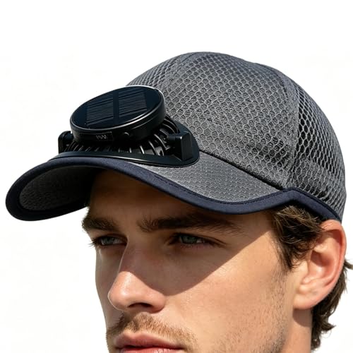 Chapeau ventilateur solaire homme femme extérieur anti coup de chaleur USB 600mAh