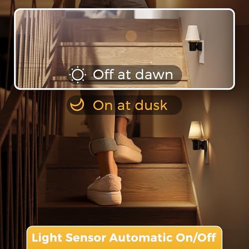 Image of L LOHAS LED Night Lights Plug into Wall, Linen Fabric Round Platform Decor Night Light, Dusk to Dawn Sensor Vintage Nightlight, 0-100LM Dimmable, for Bedroom Living Room Hallway