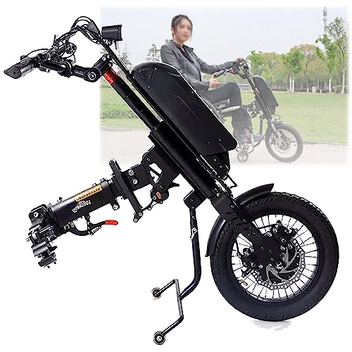 Accesorio eléctrico de bicicleta manual para sillas de ruedas, motor de 600 W con batería de 15 Ah, rango de 40 a 45 km, pantalla de 5 pulgadas para mayor movilidad e independencia