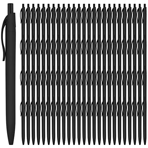 deegtran Pens Bulk, 400 Pack No Bleed Black Barrel Click Pens, Wholesale Retractable Ballpoint Pens, Pens Medium Point, Smooth Ink Pens, 1.0MM Black Ink Cover