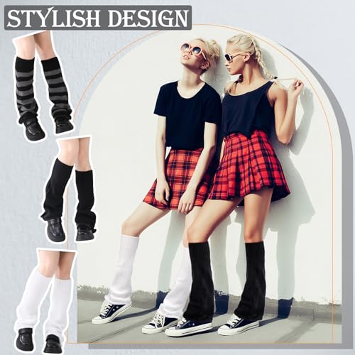 Jspupifip Leg Warmers for Girls, Knit Flared Long Leg Sleeves Socks, Y2K Kawaii Winter Accessories Halloween Christmas2
