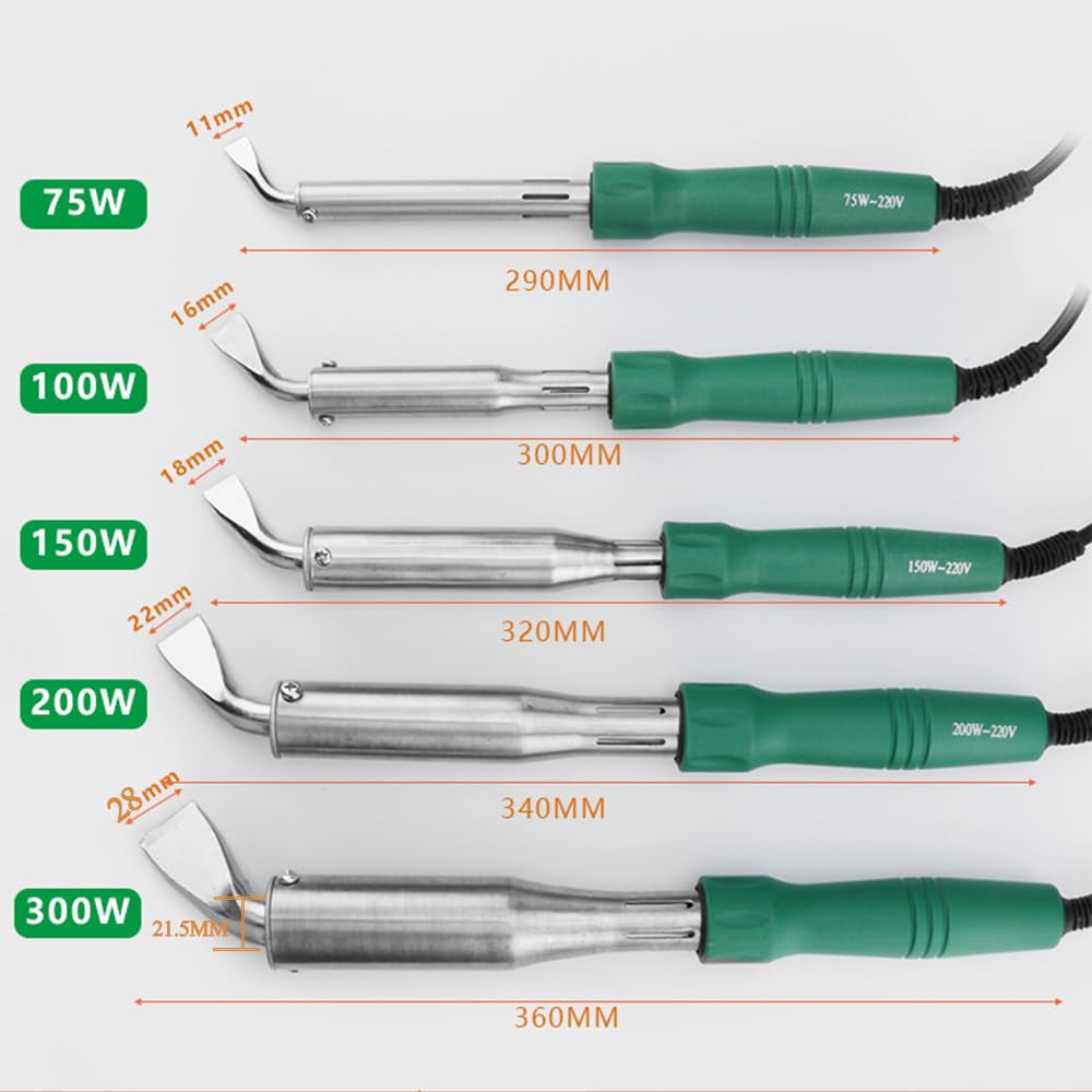 300W Soldering Iron, Chrome Plated Steel Oblique Head Design High-Power Electric Soldering Iron(Three Plugs, Non-US Standard Plug)