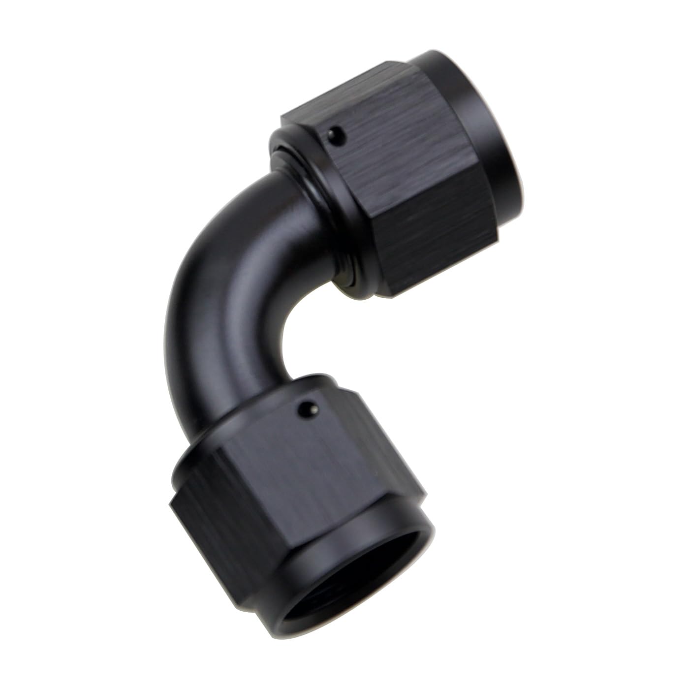 Adaptador giratorio 10AN hembra de 90 grados hecho de aluminio ligero negro anticorrosión