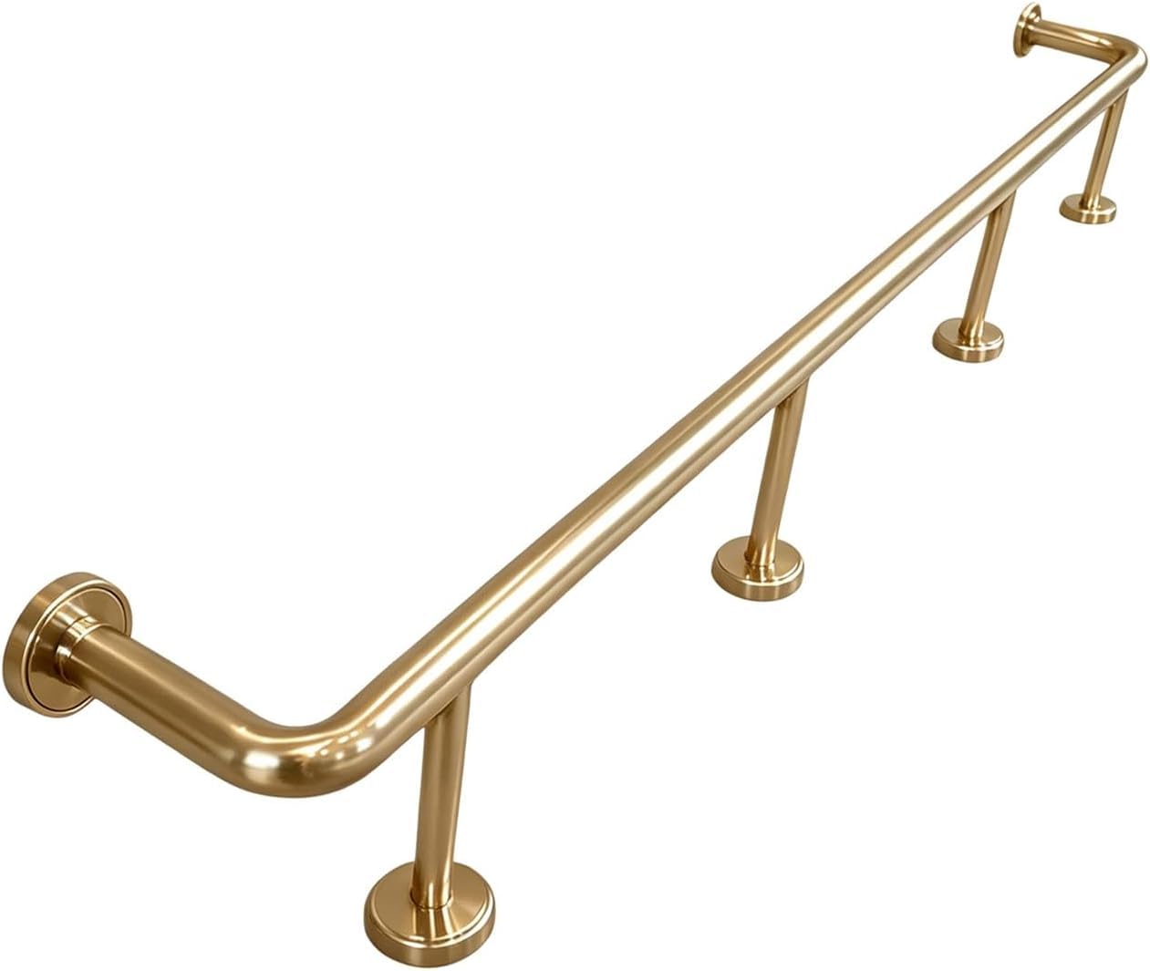 LXXW Bar Foot Rail 3.28~16.4ft Bar Foot Rail Kit Wall Mounted Rest for Restaurant Kitchen Cafe Counter Reception Desk(Champagne Gold,1.0M/3.28FT)