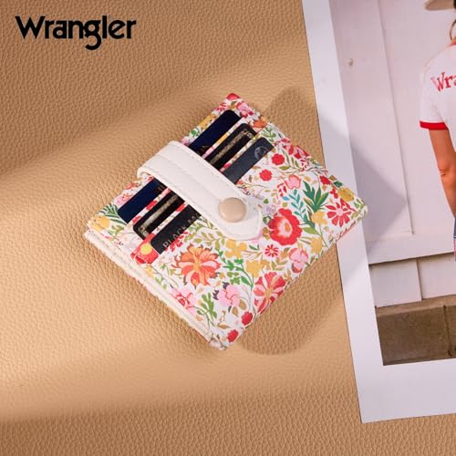 Image of Montana West X Wrangler Small Wallets for Women Flower Bifold Card Wallet With RFID Lining and Zipper Coin Pocket