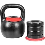 Gorilla Sports Adjustable Kettlebell Weights 8kg – 16 kg or 16 kg to 24kg For Functional Fitness, 16 KG
