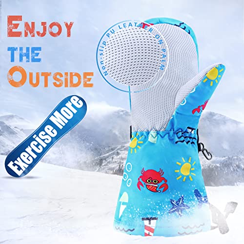 Image of BAVST Winter Kids Waterproof Gloves for Boys Girls Snow Ski Toddler Baby Mittens Outdoor for Infant Teens 1-5T