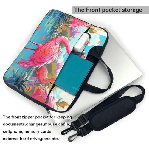 Bolso de hombro para laptop color rosa pájaro flamenco miniatura 4