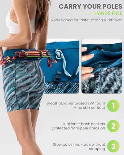 Short de compression FlipBelt Trail Running femme noir