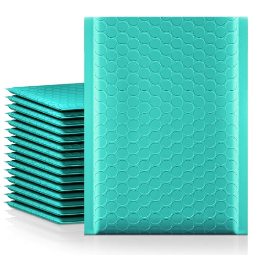 Image of Fuxury Bubble Mailers 6x10 inch 100 Pack Teal Padded Envelopes Usable Size 6x9 inch | Seal Seal Mailing Envelopes Bubble Padded Opaque Shipping Bags for Mailing,Packaging, Small Business, Boutique #0