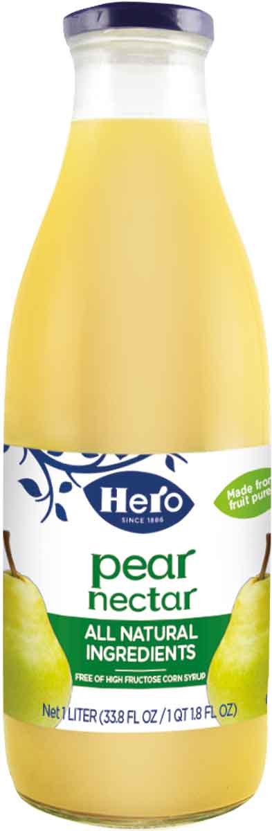 Hero Pear Nectar, 33.8 Ounce (Pack of 6)