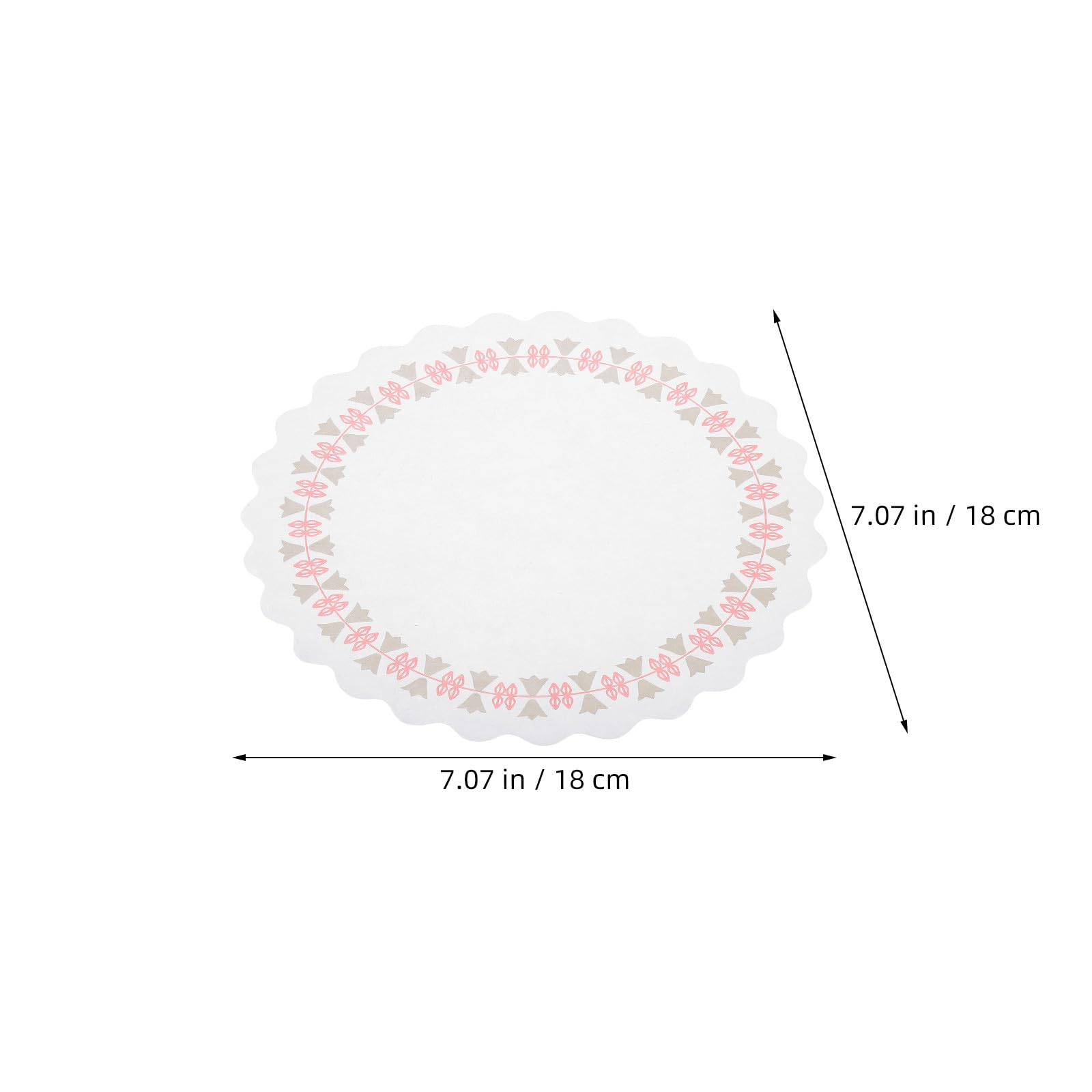 500 dekorative Papierdeckchen für Tische – 18 cm große, bedruckte runde Platzsets für Kuchen, Desserts und Buffets – Einweg-Platzsets, geeignet für Speisen, Bastelarbeiten und Hochzeiten
