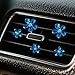Zpana Bling Daisy Flower Car Air Vent Clips, 5PCS Sparkling Crystal Rhinestone Cute Vehicle Air Conditioning Clamp, Diamond Auto Air Outlet Clip Decor for Women Girls, Universal Fit (Blue)