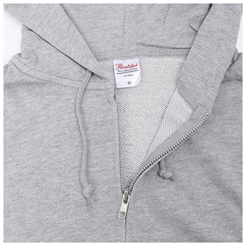 Image of Printstar 00217-MLZ Men's Sweatshirt, 8.4 oz, Fleece Lined, Zip-up, Light Hoodie, Full Zip,