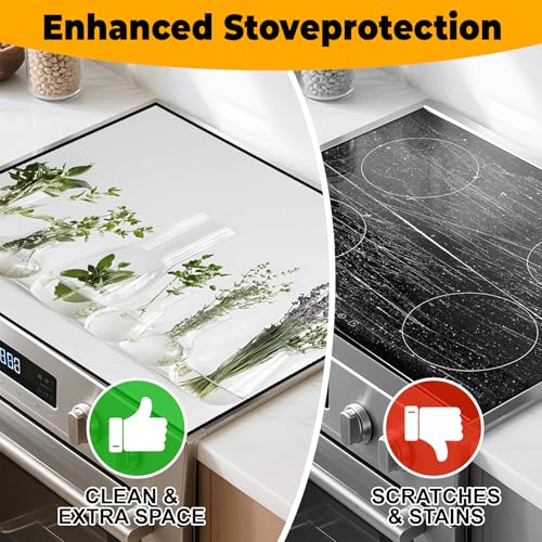 Image of Stove Top Cover for Home Decoration Kitchen Pad Washable Cooktop Covers Countertop Stove Protector Mat for Home Kitchen Cooktops (vase, 28 inchx20 inch)