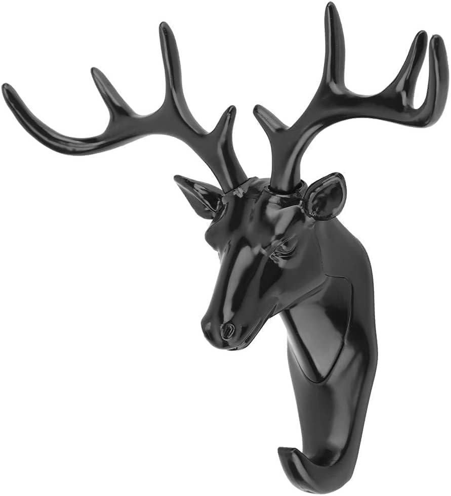 Image of Zainah Deer Head Shape Key Holder Self Adhesive Key Stand, Wall Mounted Hanging Hook Stylish Key Hanger for Home Decor, Sticky Holder, Pack of 1