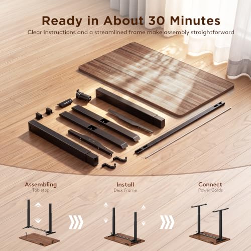 Standing Computer Gaming Office Desk - 48 x 24 Inches Adjustable Stand-Up Electric Height Rising w/ Memory Presets - image 8