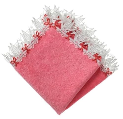 近沢レース 折り鶴 タオルハンカチ, コーラルピンク, 和レースのサムネイル