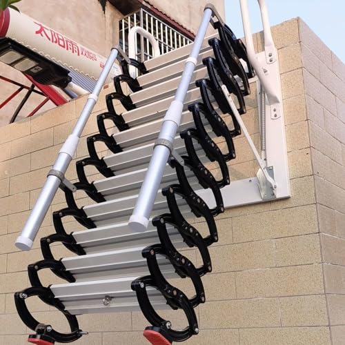 EXCLURA Dachbodentreppe Wandmontiertes Dachbodenleiter-Ausziehsystem, Einziehbare Fluchtleiter, Klappbare Dachbodentreppe, Teleskopleiter für Keller, Lager(Style D,2-2.25m(6.6-7.4ft)) EXCLURA Dachbodentreppe Wandmontiertes Dachbodenleiter-Ausziehsystem, Einziehbare Fluchtleiter, Klappbare Dachbodentreppe, Teleskopleiter für Keller, Lager(Style D,2-2.25m(6.6-7.4ft))