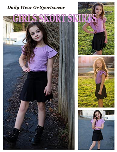 Image of Arshiner Girl's Tennis Skirts with Shorts Athletic Pleated Skirt Workout Performance Skorts with Pockets for Kids 4-13Y