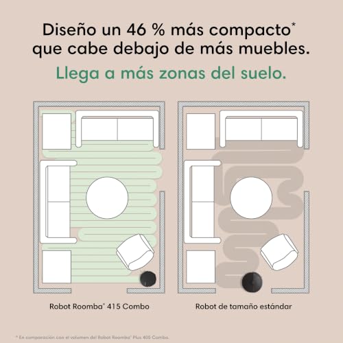Miniatura 5 de iRobot Roomba Plus 415 Combo y Base AutoWash multifunción, Robot Aspirador y Friegasuelos, 20.000Pa, Mopa Extensible, Mopas DualClean Elevables, Secado Calor, LiDAR Clearview, Autonomía 90 Días,Negro