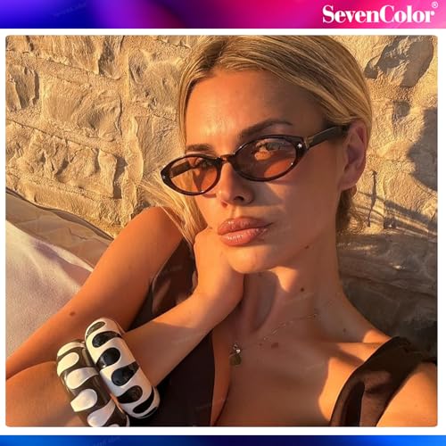 Retro Oval Sunglasses for Women Men Trendy Small Oval Sun Glasses 90s Vintage Shades2