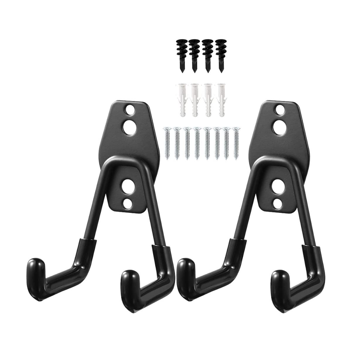 Crochets de garage muraux pour outils de jardin et fixation robuste Uonlytech en lot de 2