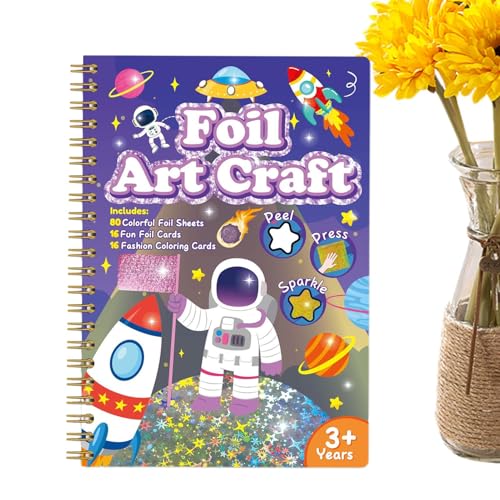 MFYOUPK Kit De Arte Con Papel De Aluminio Para Niñas - Juego Creativo Infantil Despegar y Pegar Láminas | Juguetes Creativos De Viaje Para Niños Adolescentes Y Familia | Regalos Para Niñas Niños