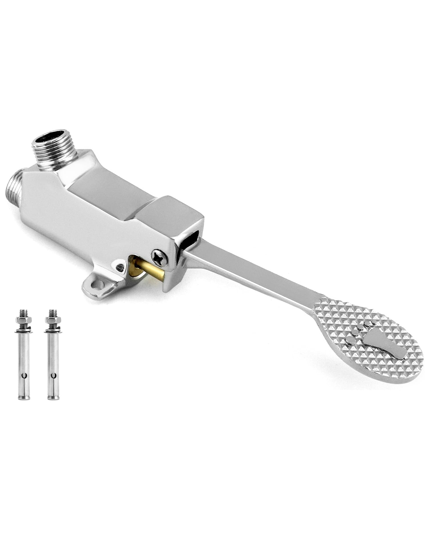 QWORK Válvula de Pedal en Piso, Válvula de Agua Cromada para Cocina y Baño