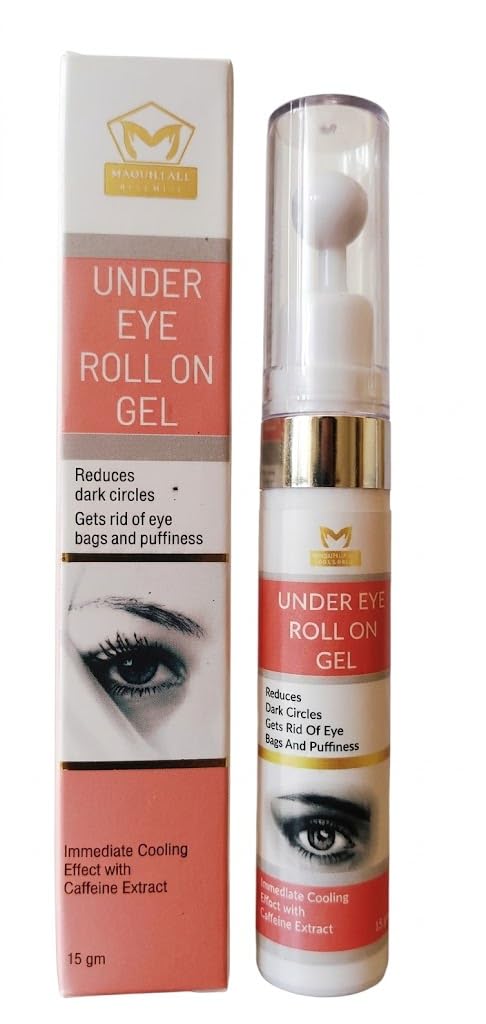 Under Eye Roll On Gel with Wheat Germ Oil | Reduces Dark Circles, Fine Lines & Puffiness, Tired Eyes | With Tea Tree Oil & Almond Oil| For Men & Women | 15gm-picture-17