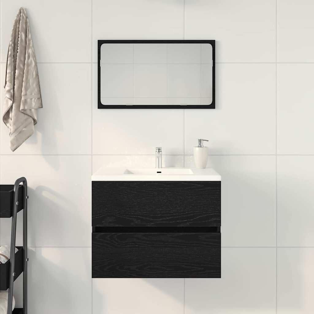 Mobile per lavello, in rovere nero, 60 x 38,5 x 45 cm, in legno