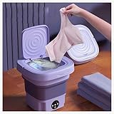 Mini Lavadora Plegable ， Lavadora Carga Superior 8L con Secador Giratorio,Purple