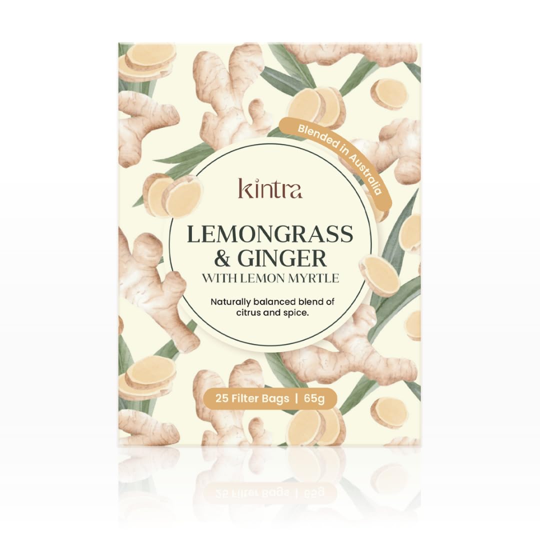 Kintra Foods Herbal Tea Bags Lemongrass & Ginger with Lemon Myrtle