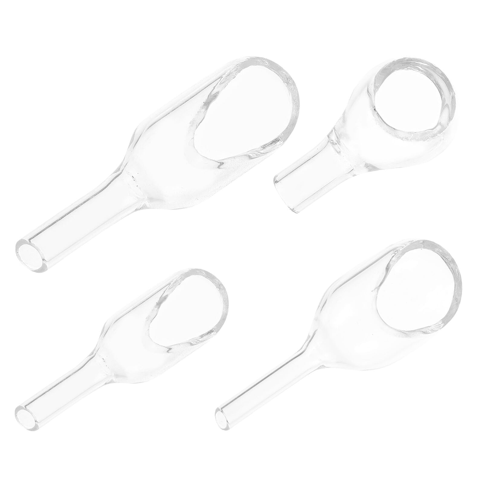 SOLUSTRE Glas Wägeschiffchen 4 Stück Transparentes Laborglas mit 4 Größen (15x25mm bis 25x75mm) – Temperaturbeständige Wägeschalen und Wiegetrichter für Laborproben und Chemische Analyse
