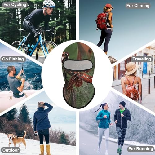 Máscara de cara completa para hombre y mujer, balaclava rojo con diseño de libélula, ideal para esquí, ciclismo y motocicleta miniatura 6