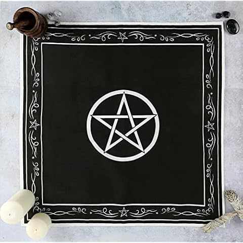 Pentagram Altar Cloth Cotton Wall Hanging Black Magic Witch Wiccan Pagan 60x60cm (Pentagram) Cover