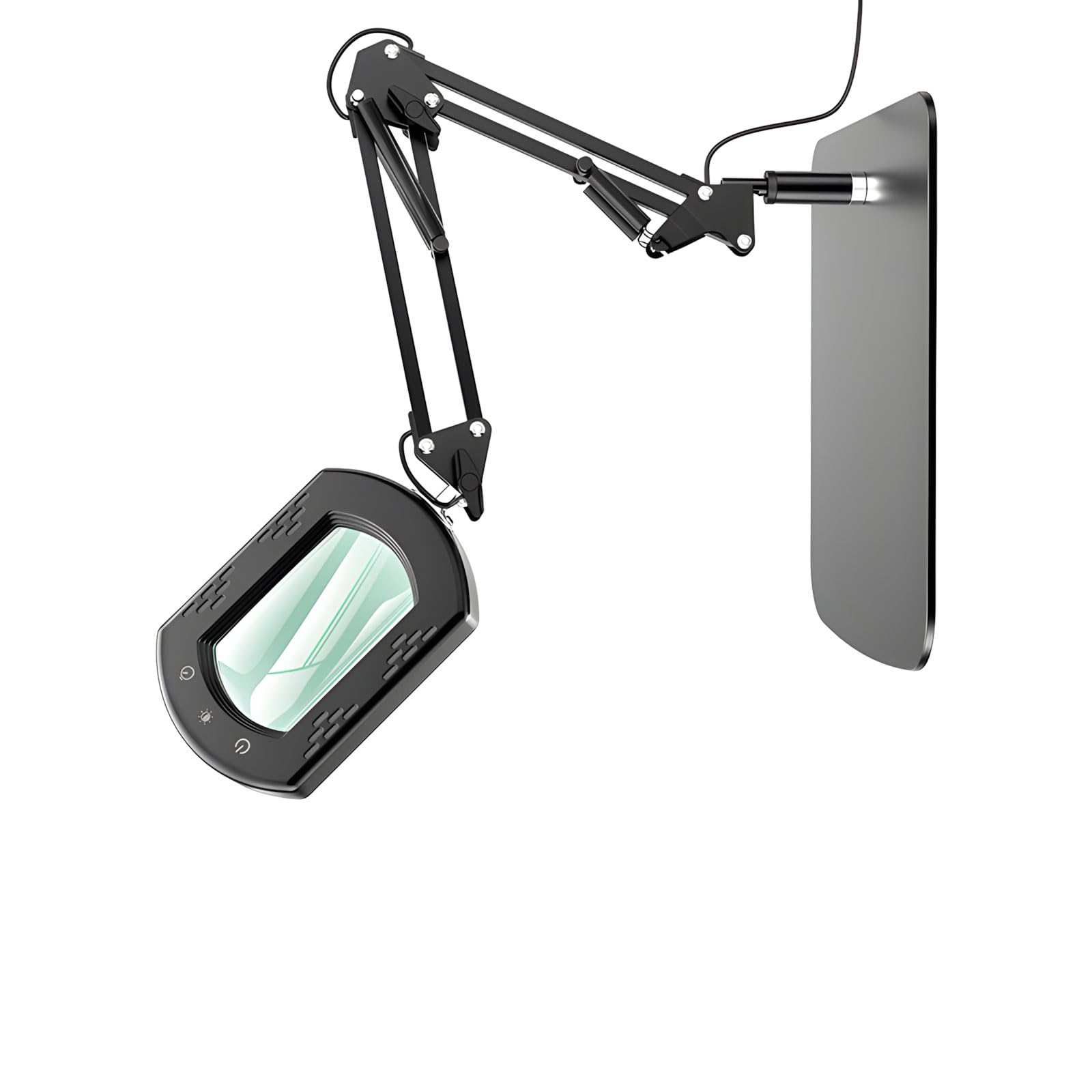 Vergrößerungsglaslampe mit biegbarem Hals und beweglichem Arm, A