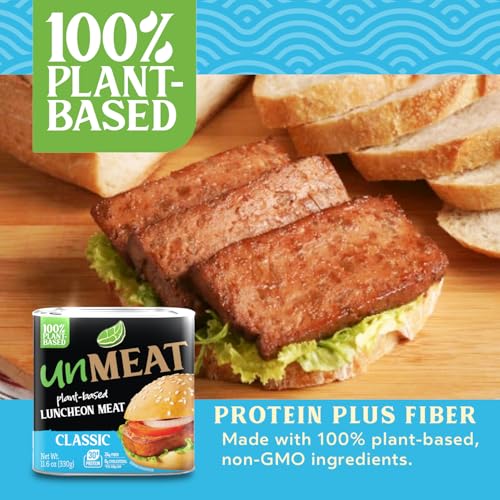 unMEAT Plant Based Meat | Easy to Prepare Plant Based Protein | Vegan Meat with Less Calories, Luncheon Meat Style, 12 pack