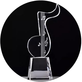 Medals Awards Music Transparent Crystal Trophy Note Singing Contest Souvenir Trophies Best Song Album Awards Ceremony Trophy Gifts for Musicians Trophies