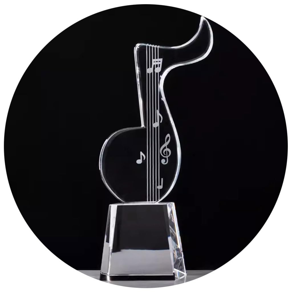 Trofei, medaglie e premi Trofeo Musicale in Cristallo Trasparente Nota Trofei Souvenir del Concorso di Canto Trofeo della Cerimonia di Premiazione del Miglior Album Musicale Regali per Musicisti