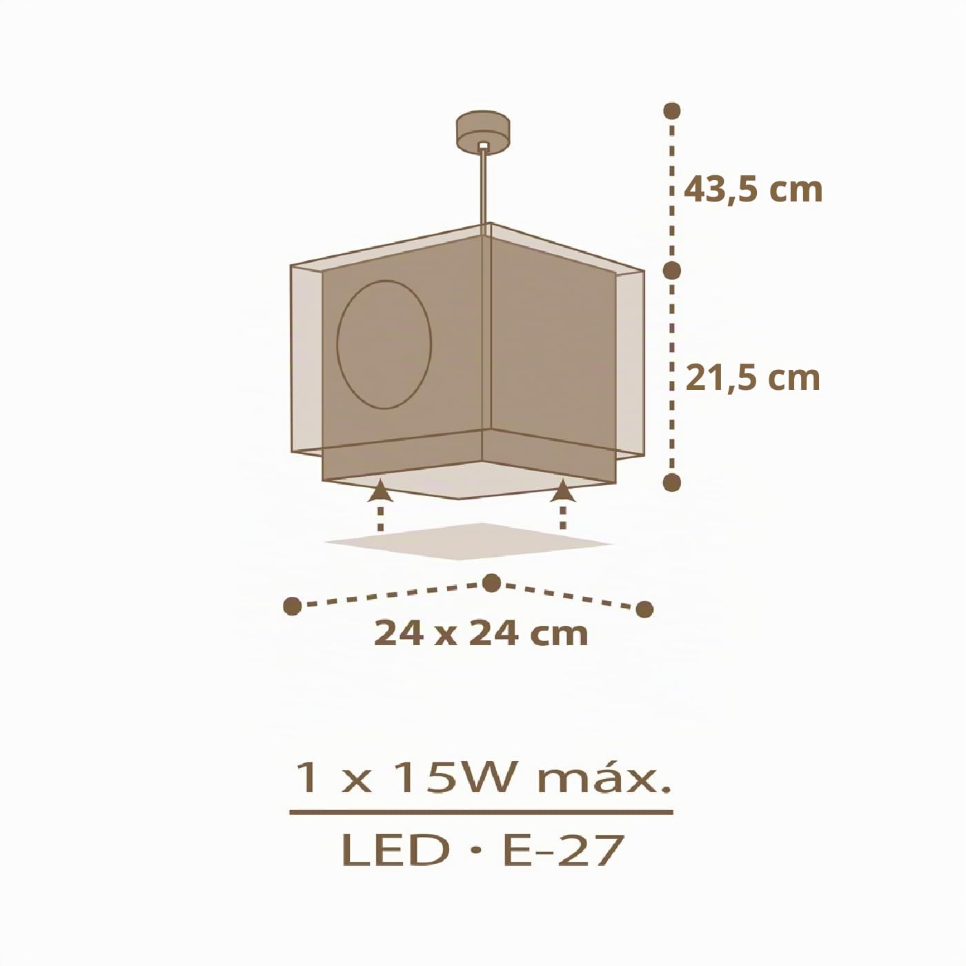 Dalber Lámpara Techo Colgante Infantil Good Night Búho 63392M E27 | Incluye difusor de luz inferior extraible; Habitación niños; lámparas infantiles; animales