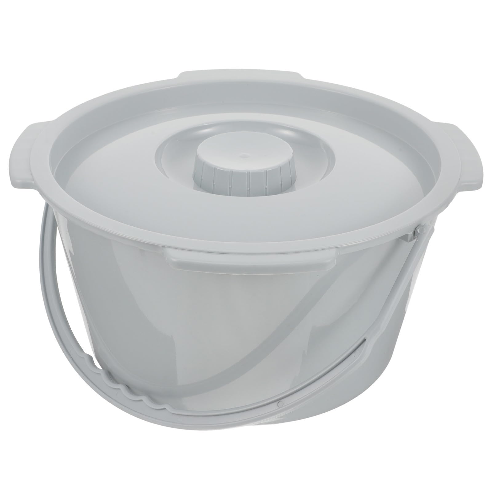 HOMSFOU Secchio per Comoda per Anziani in Plastica con Coperchio, Facile da Lavare, Base Piatta e Design Rotondo, per Casa e Ospedale