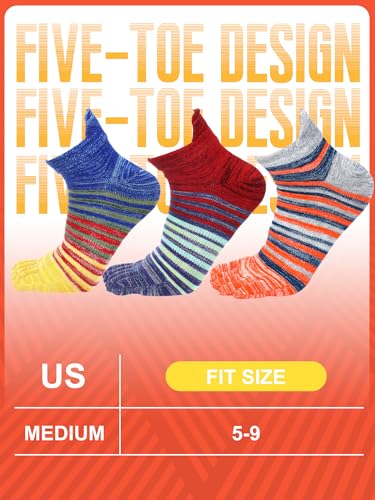 3 Pairs Women Men Toe Socks Cotton Ankle Toe Socks Five Toe Socks Toe Separator Socks for Athletic Running3